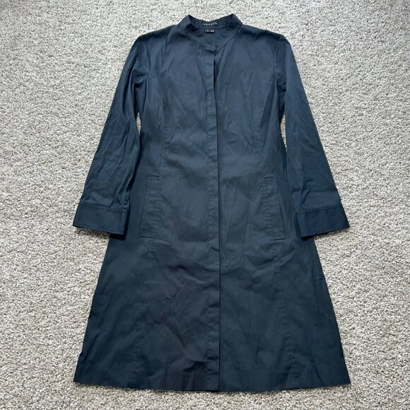 Theory Women's SZ 4 Black Button-Up Long Shirt Dress - Picture 2 of 8